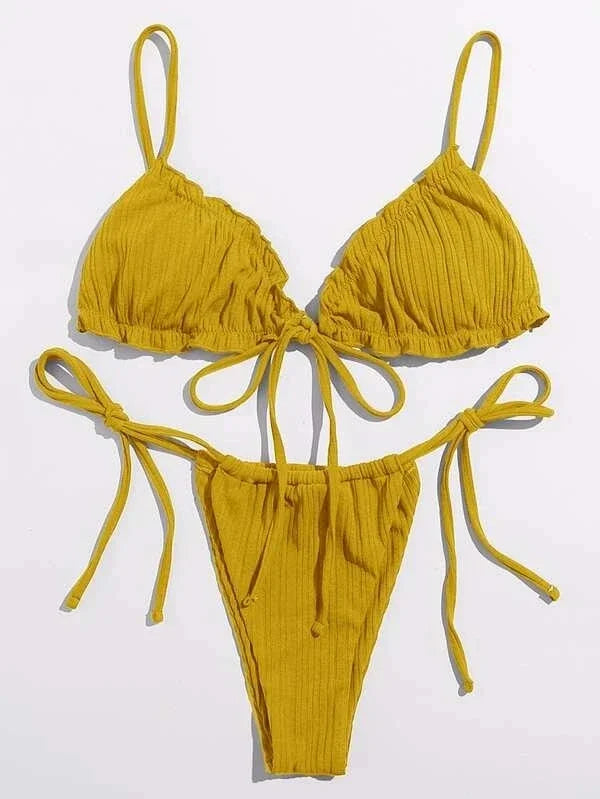 Pit stripe Bikini Women Swimwear