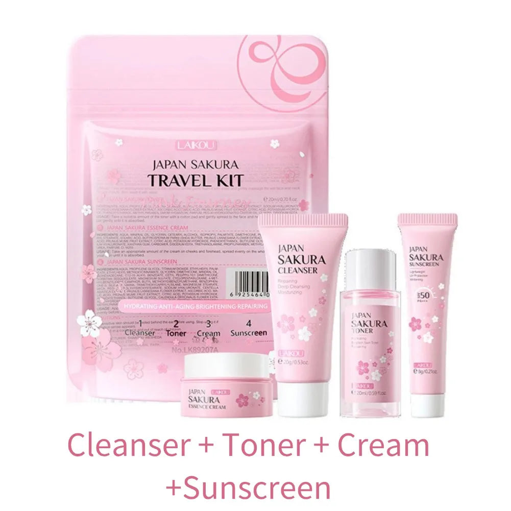 Skin care sets with Cleanser, Serum, Eye cream & Facial cream sunscreen
