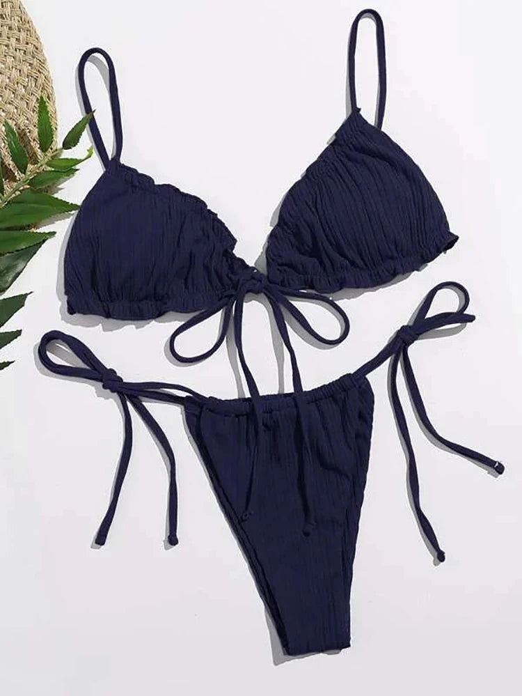 Pit stripe Bikini Women Swimwear