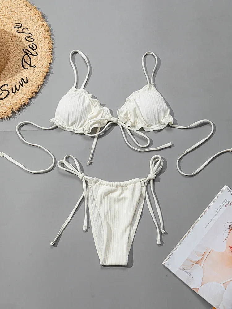 Pit stripe Bikini Women Swimwear