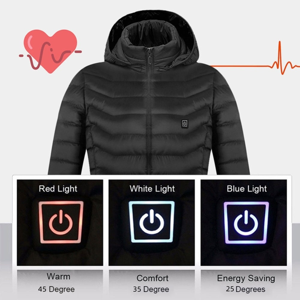 Heated Jacket Coat USB Electric Jacket Cotton Coat Heater Thermal Clothing Heating Vest Men's Clothes Winter