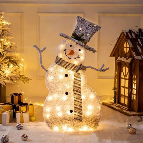 Christmas Snowman Decoration Light Collapsible Battery Operated