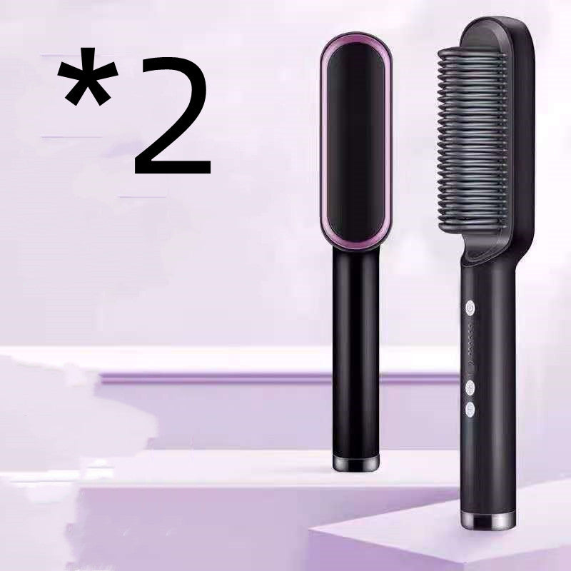New 2 In 1 Hair Straightener Hot & Electric Hair Brush