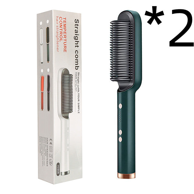 New 2 In 1 Hair Straightener Hot & Electric Hair Brush