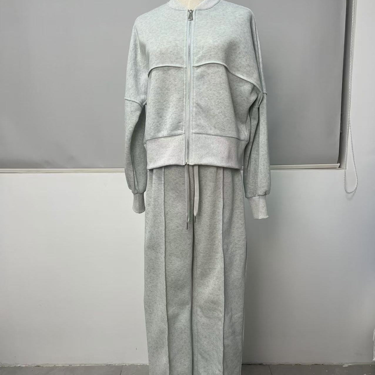 Women's Zipper Jacket & Pant Two-piece Set
