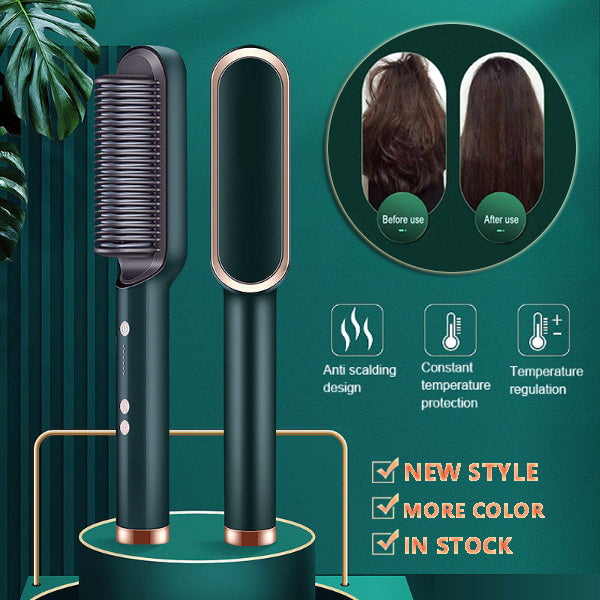 New 2 In 1 Hair Straightener Hot & Electric Hair Brush