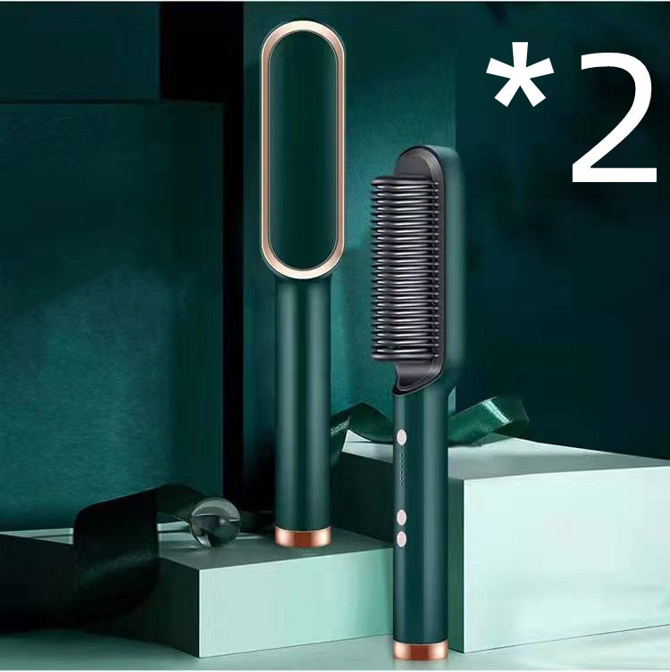 New 2 In 1 Hair Straightener Hot & Electric Hair Brush