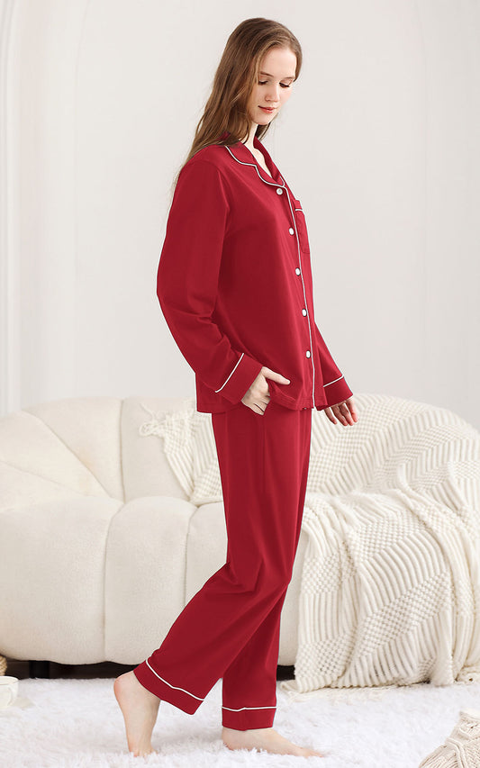 Women's Sleeve Sleepwear 2 Pcs - Cotton