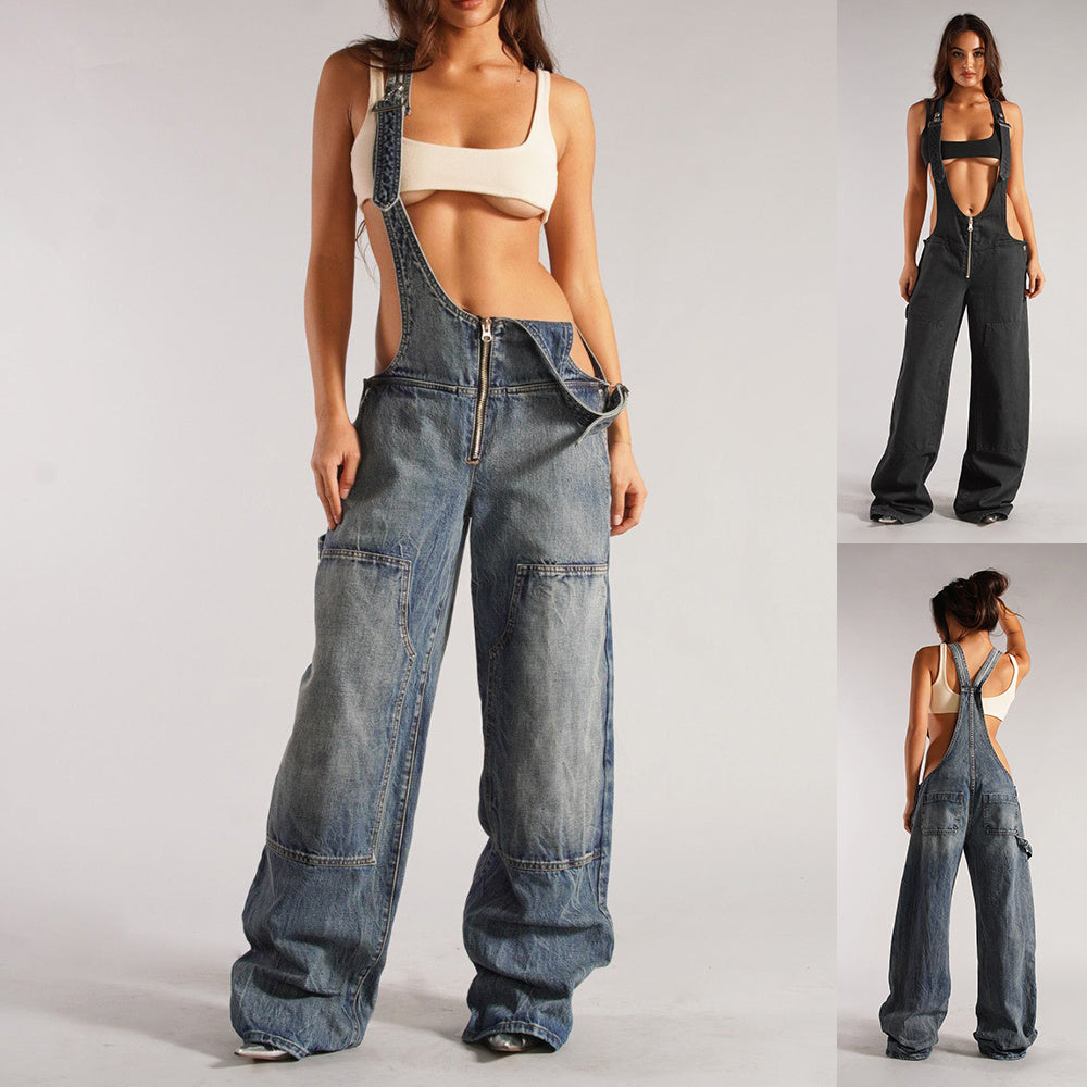 Y2K Zipper Denim Jeans
