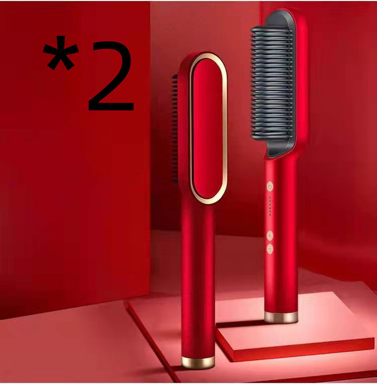 New 2 In 1 Hair Straightener Hot & Electric Hair Brush