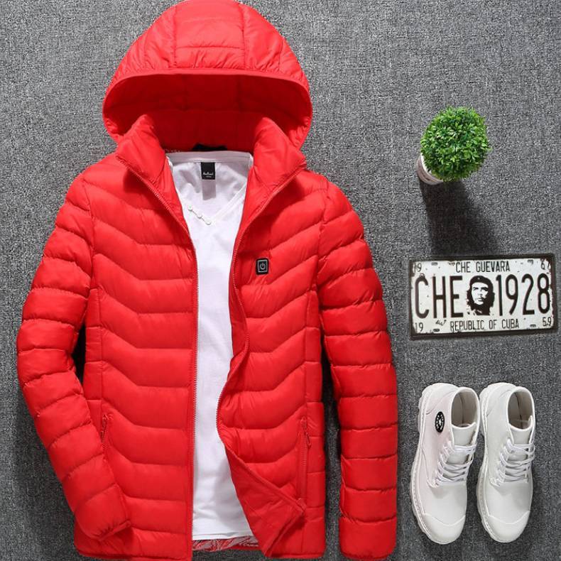 Heated Jacket Coat USB Electric Jacket Cotton Coat Heater Thermal Clothing Heating Vest Men's Clothes Winter