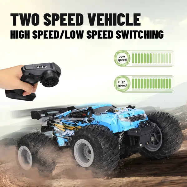 "RC Monster Truck in action outdoors"
