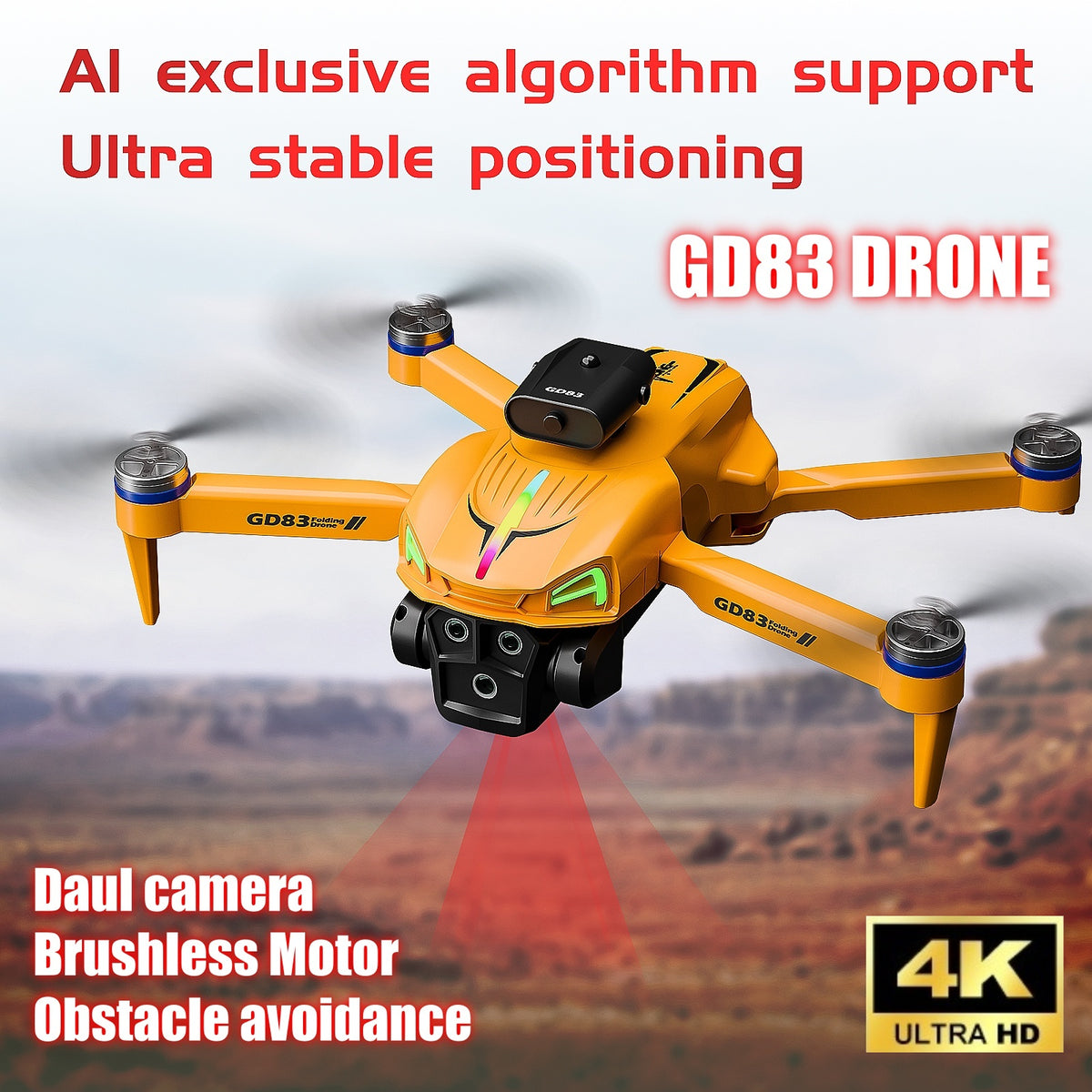 GD83 Foldable RC Drone folded compact size