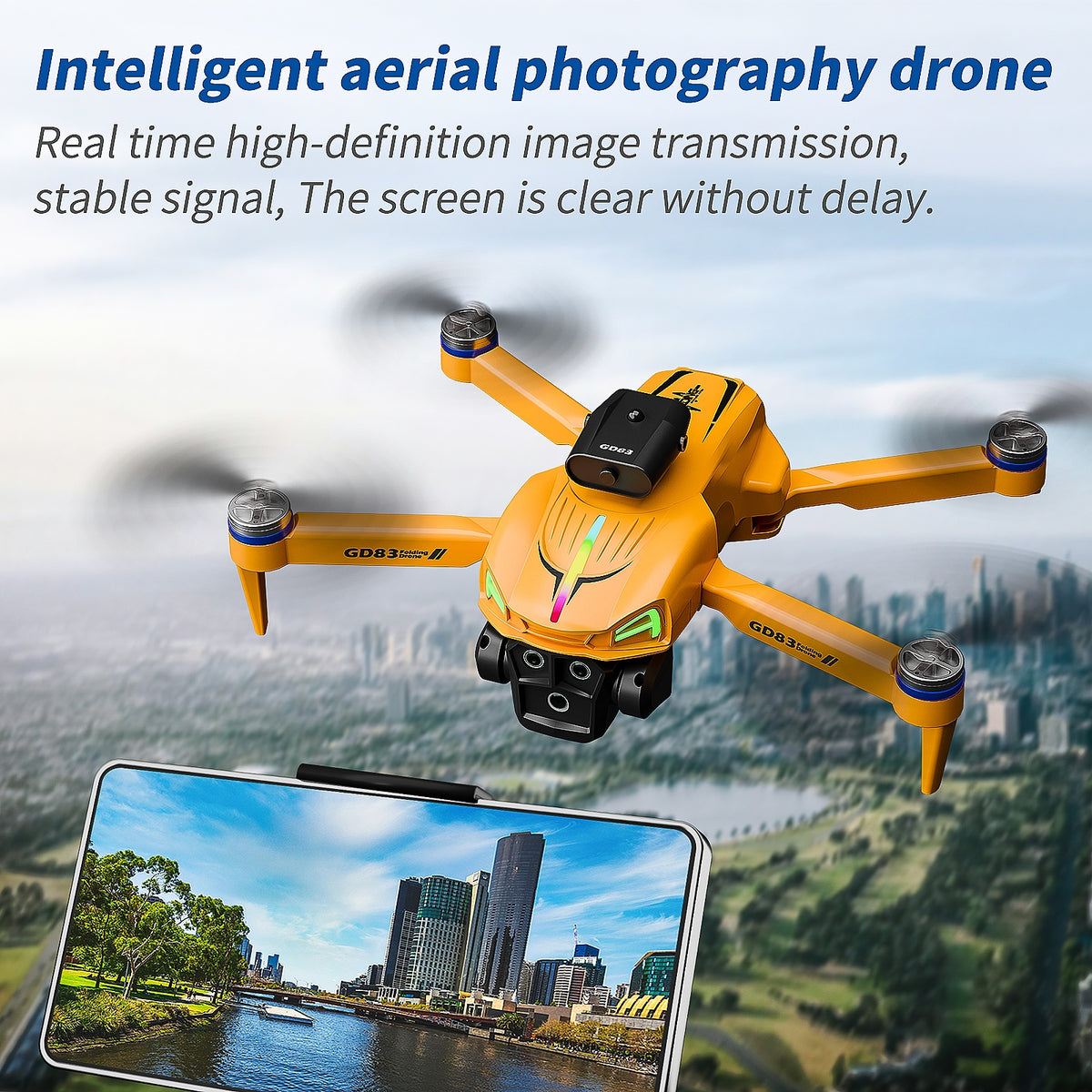 GD83 Foldable RC Drone kid using controller