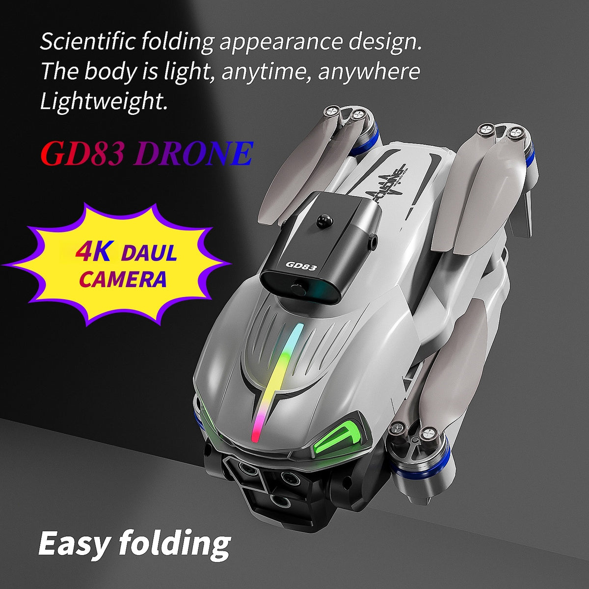 GD83 Foldable RC Drone front view