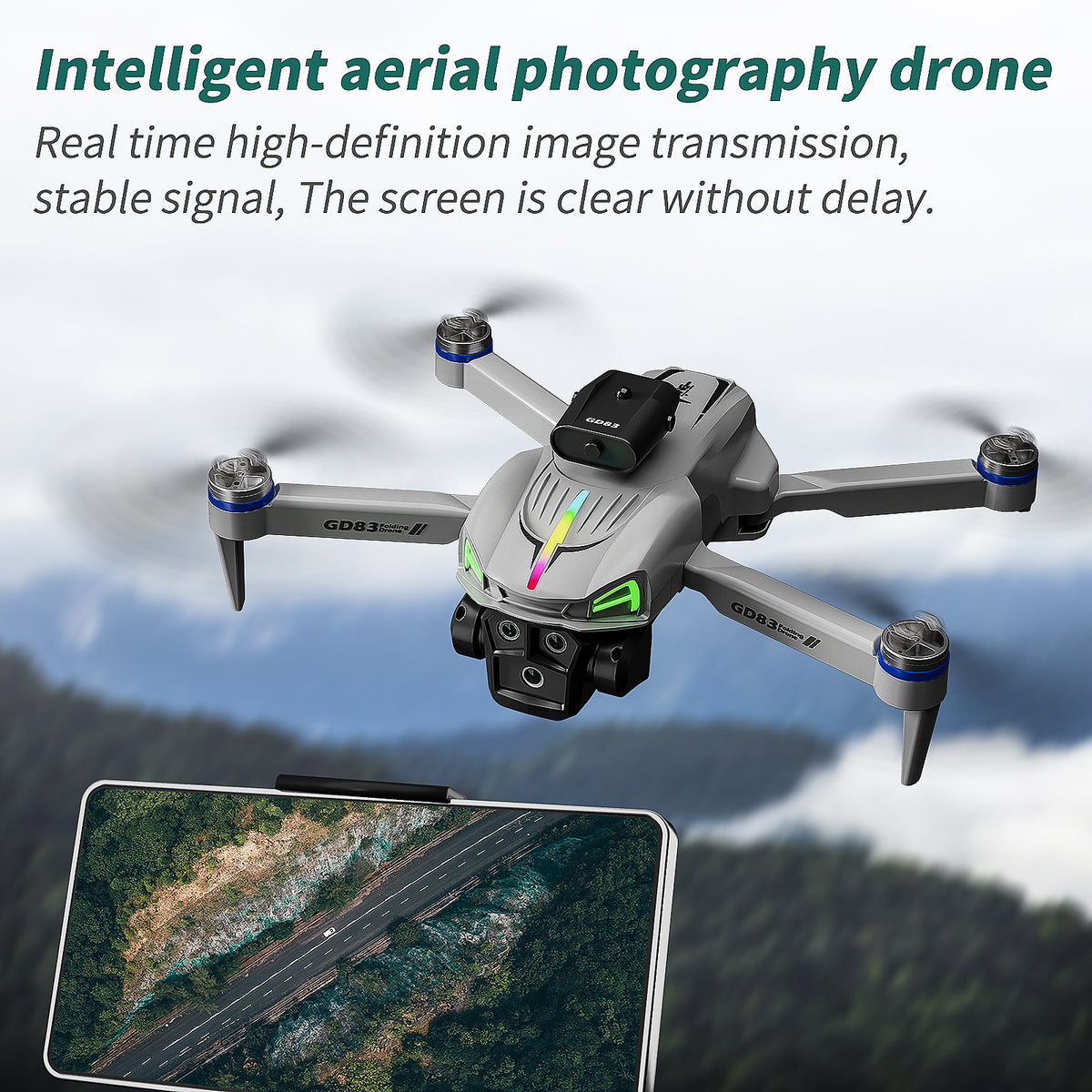 GD83 Foldable RC Drone in Gray colorway