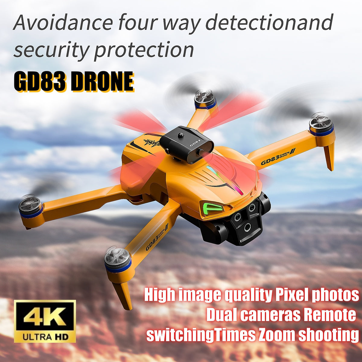 GD83 Foldable RC Drone kid using controller