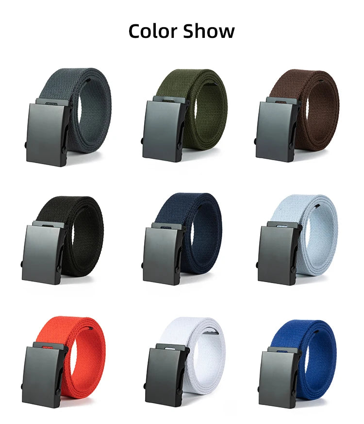 New Men Belt New Fashion Unisex Waist Belt Jeans Male Casual Luxury Canvas 3.8cm Webbing Waistband Ceinture Femme