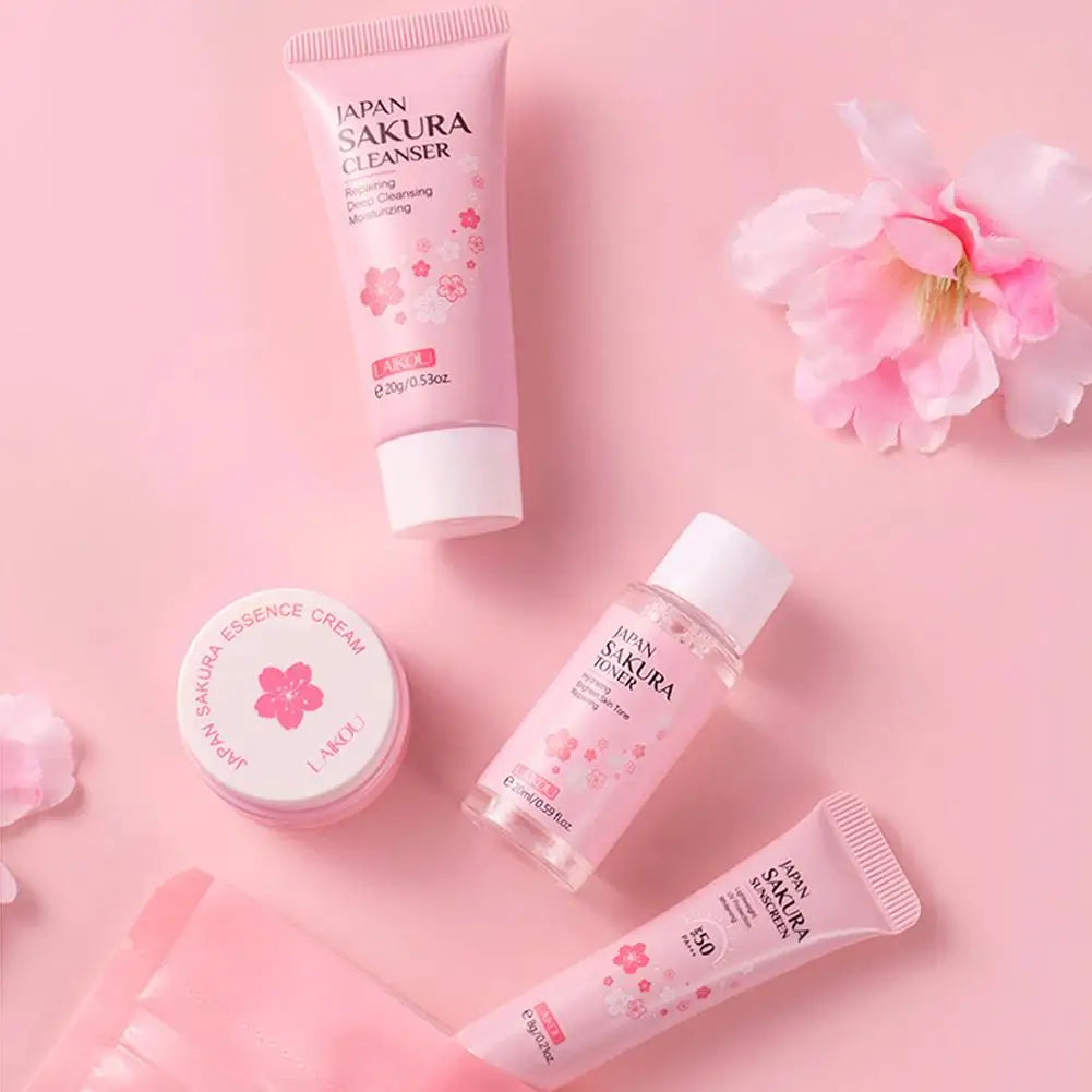 Skin care sets with Cleanser, Serum, Eye cream &  Facial cream sunscreen