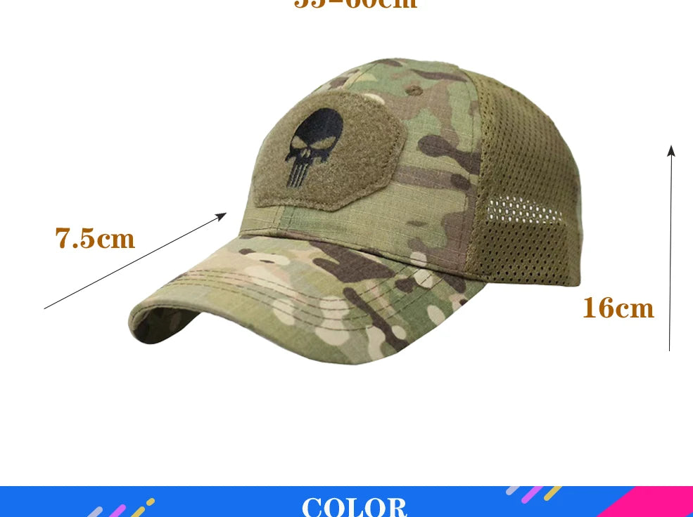 2024 Men's and Women's Universal Baseball Hat Breathable Sun Protection Camo Hat Outdoor Mountaineering Sunshade Hat Adult Hat