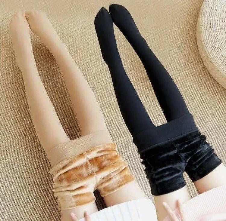 Fleece Lined Tights Women Thermal Pantyhose for Women Winter Panty Polar Skin Black Effect Stockings Women's Thermal Sock