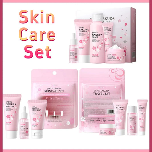 Skin care sets with Cleanser, Serum, Eye cream &  Facial cream sunscreen