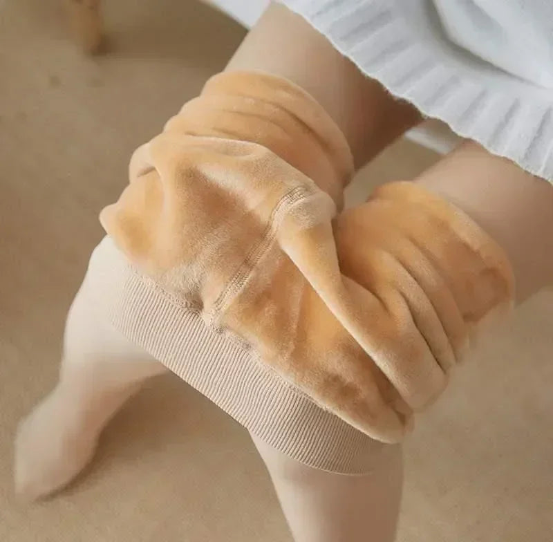 Fleece Lined Tights Women Thermal Pantyhose for Women Winter Panty Polar Skin Black Effect Stockings Women's Thermal Sock