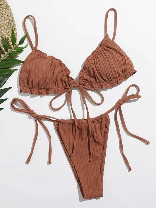 Pit stripe Bikini Women Swimwear