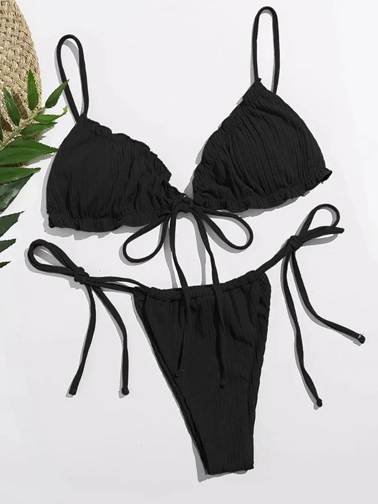 Pit stripe Bikini Women Swimwear