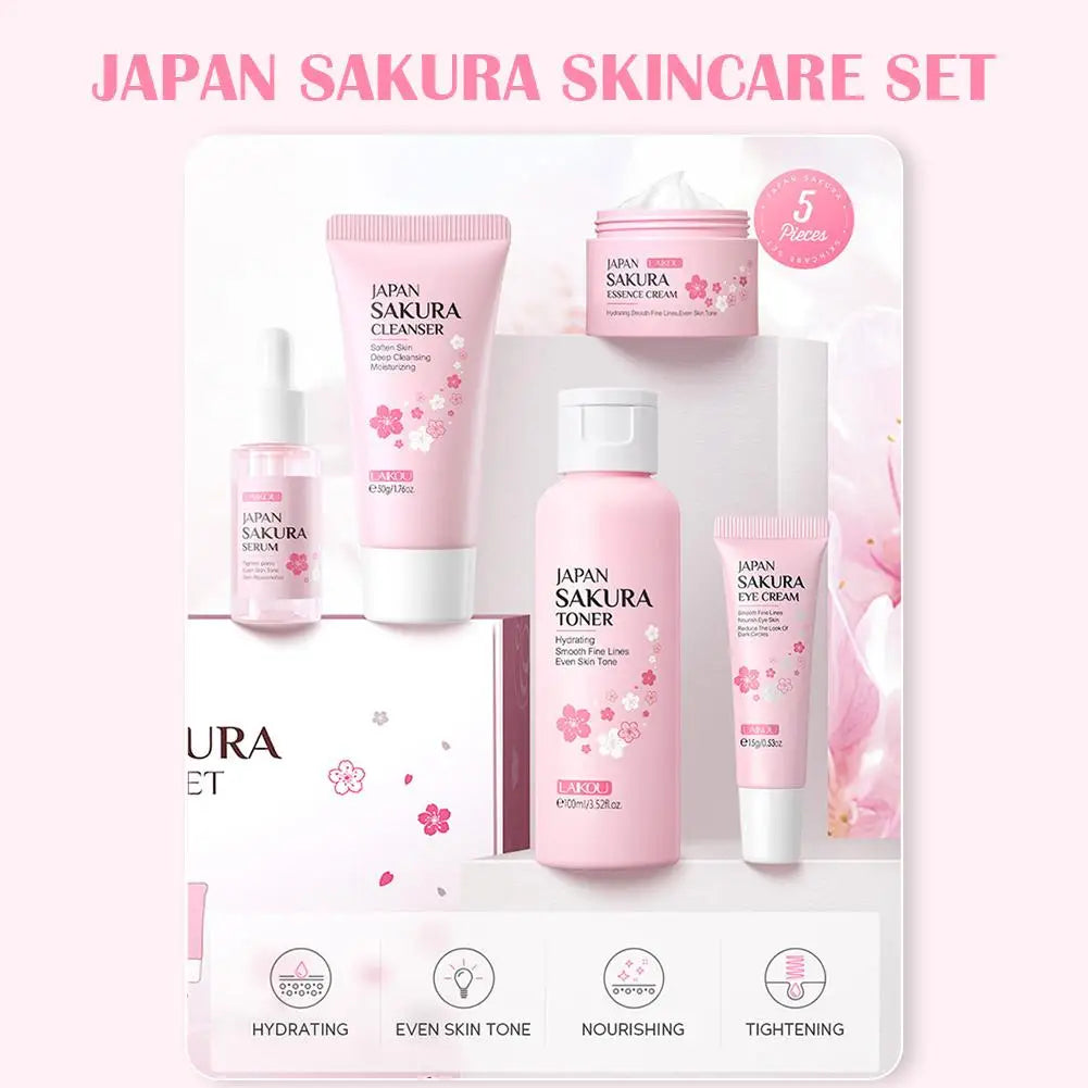 Skin care sets with Cleanser, Serum, Eye cream &  Facial cream sunscreen