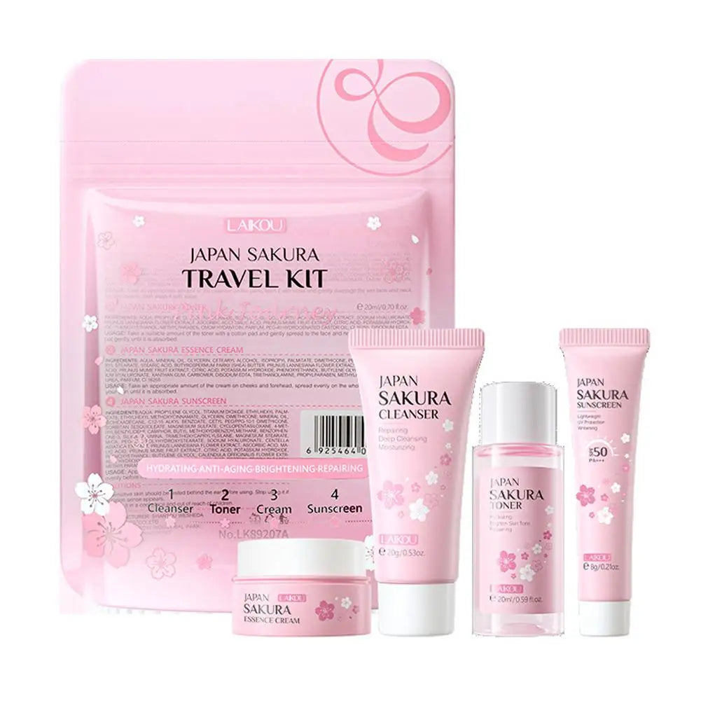 Skin care sets with Cleanser, Serum, Eye cream &  Facial cream sunscreen