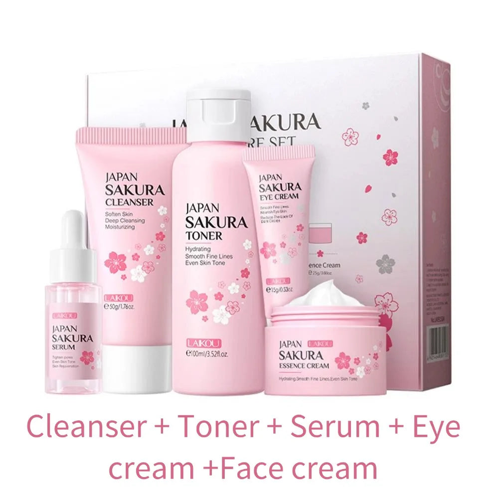 Skin care sets with Cleanser, Serum, Eye cream &  Facial cream sunscreen