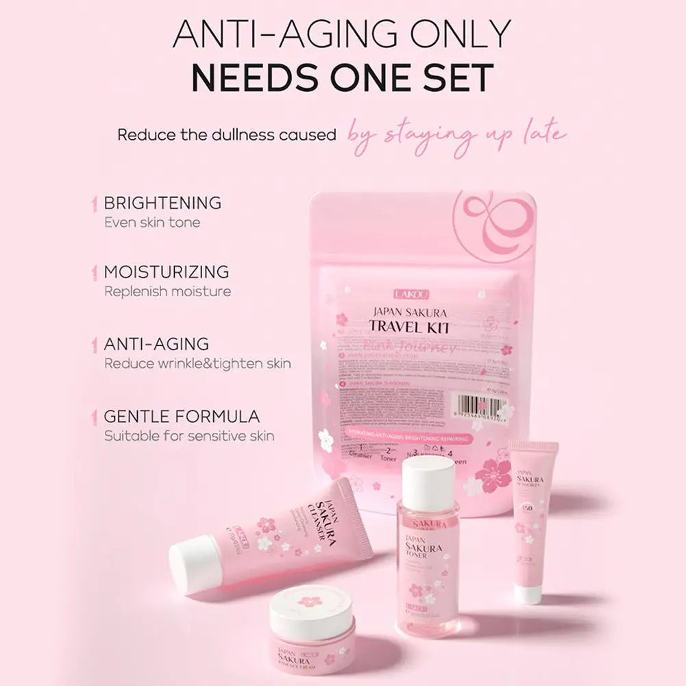 Skin care sets with Cleanser, Serum, Eye cream &  Facial cream sunscreen
