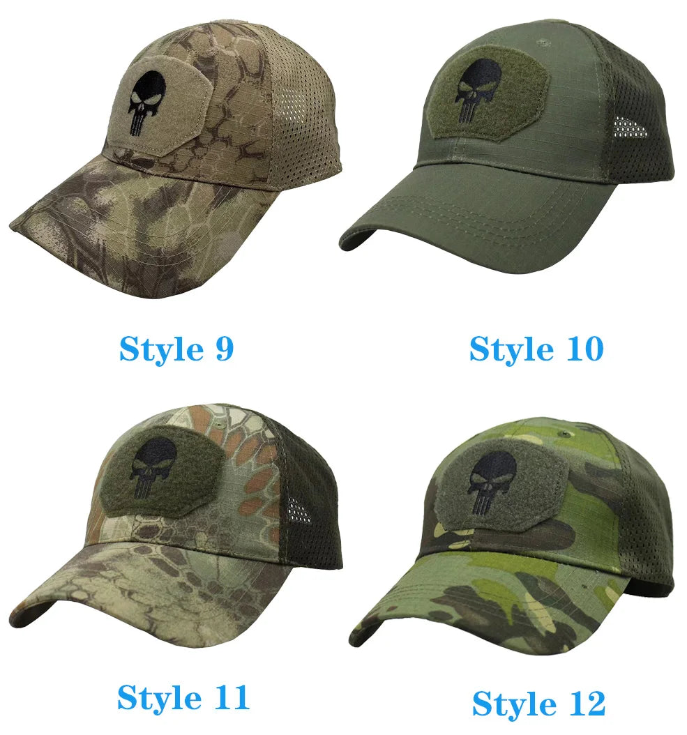2024 Men's and Women's Universal Baseball Hat Breathable Sun Protection Camo Hat Outdoor Mountaineering Sunshade Hat Adult Hat