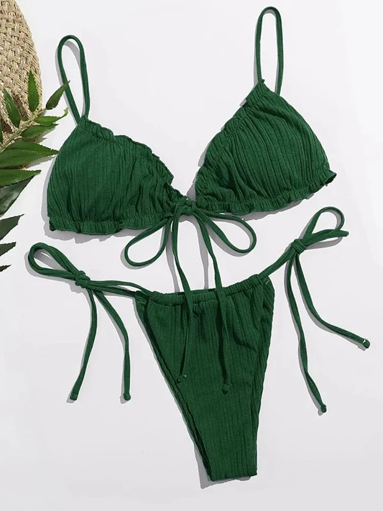 Pit stripe Bikini Women Swimwear