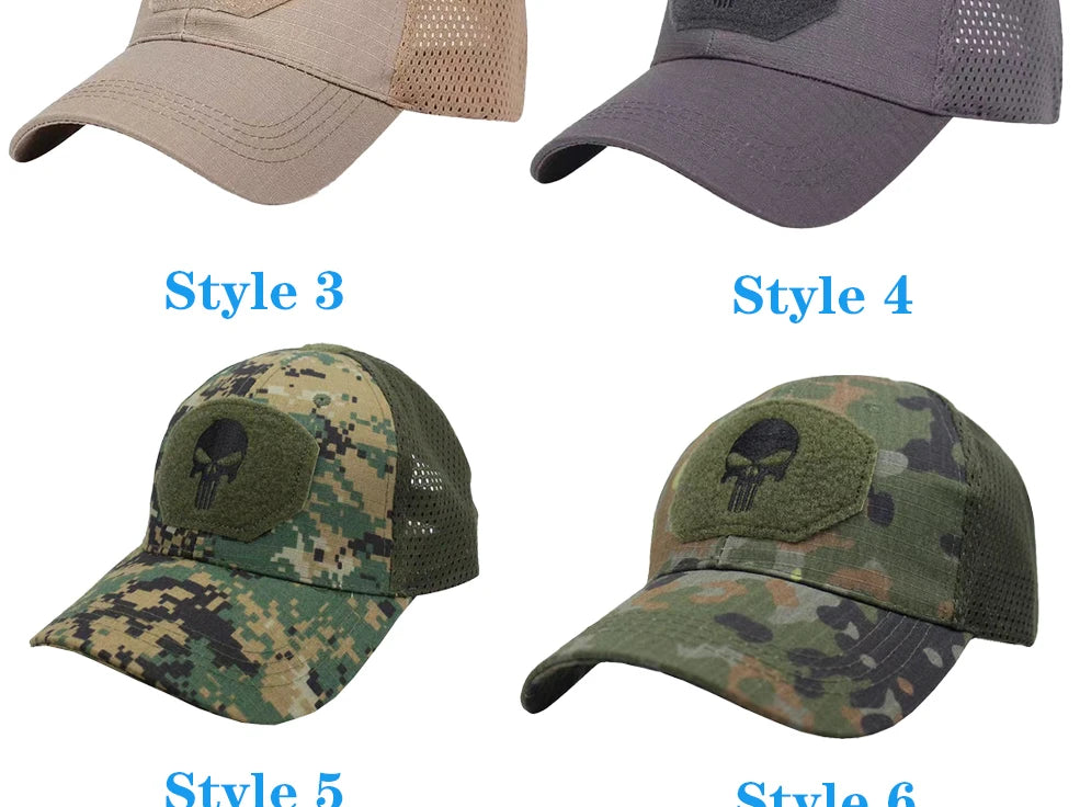 2024 Men's and Women's Universal Baseball Hat Breathable Sun Protection Camo Hat Outdoor Mountaineering Sunshade Hat Adult Hat