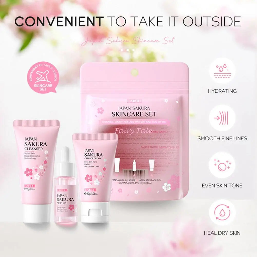 Skin care sets with Cleanser, Serum, Eye cream &  Facial cream sunscreen