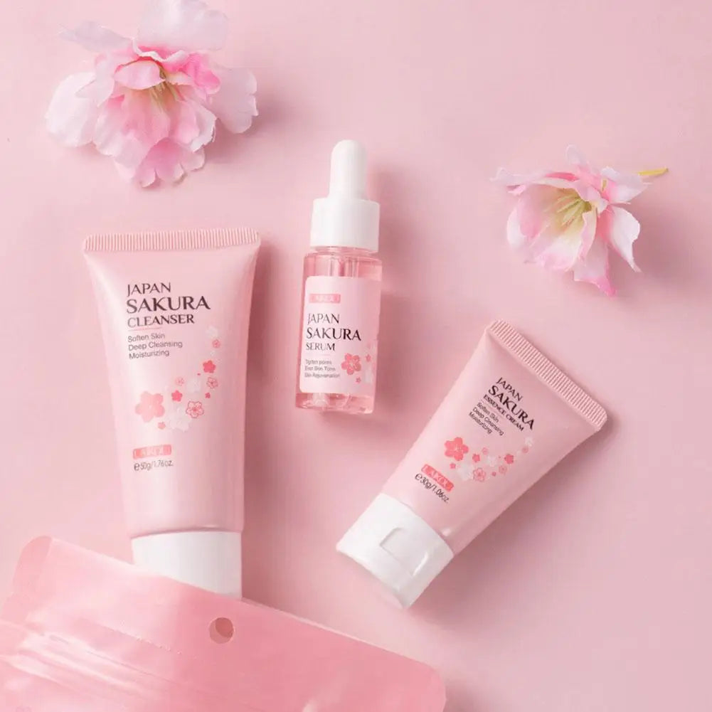 Skin care sets with Cleanser, Serum, Eye cream &  Facial cream sunscreen