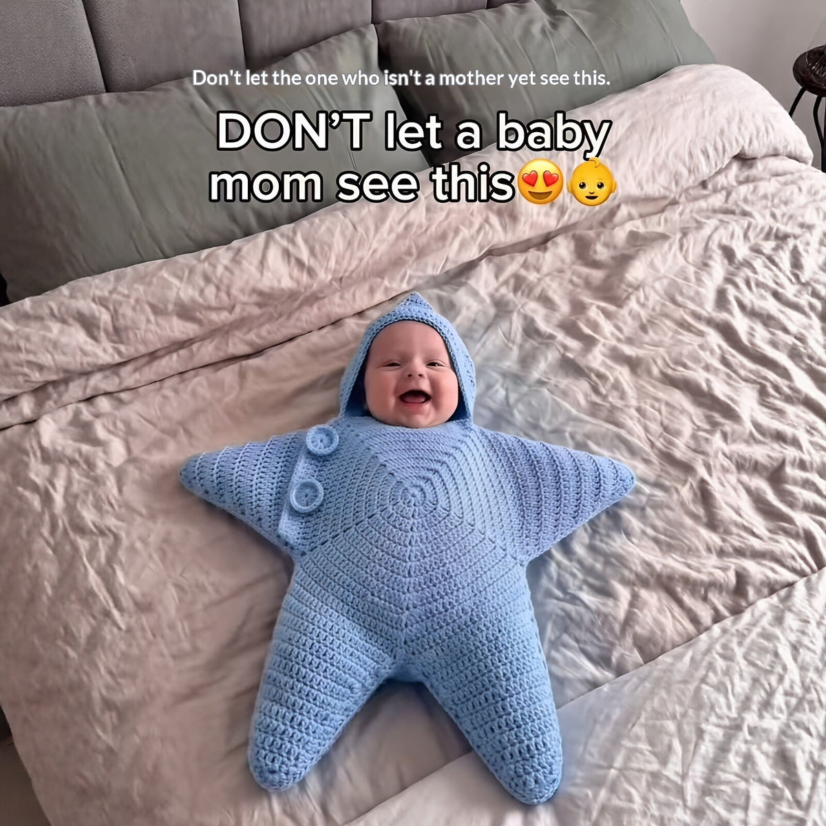 Starfish hooded baby romper, color Blue1