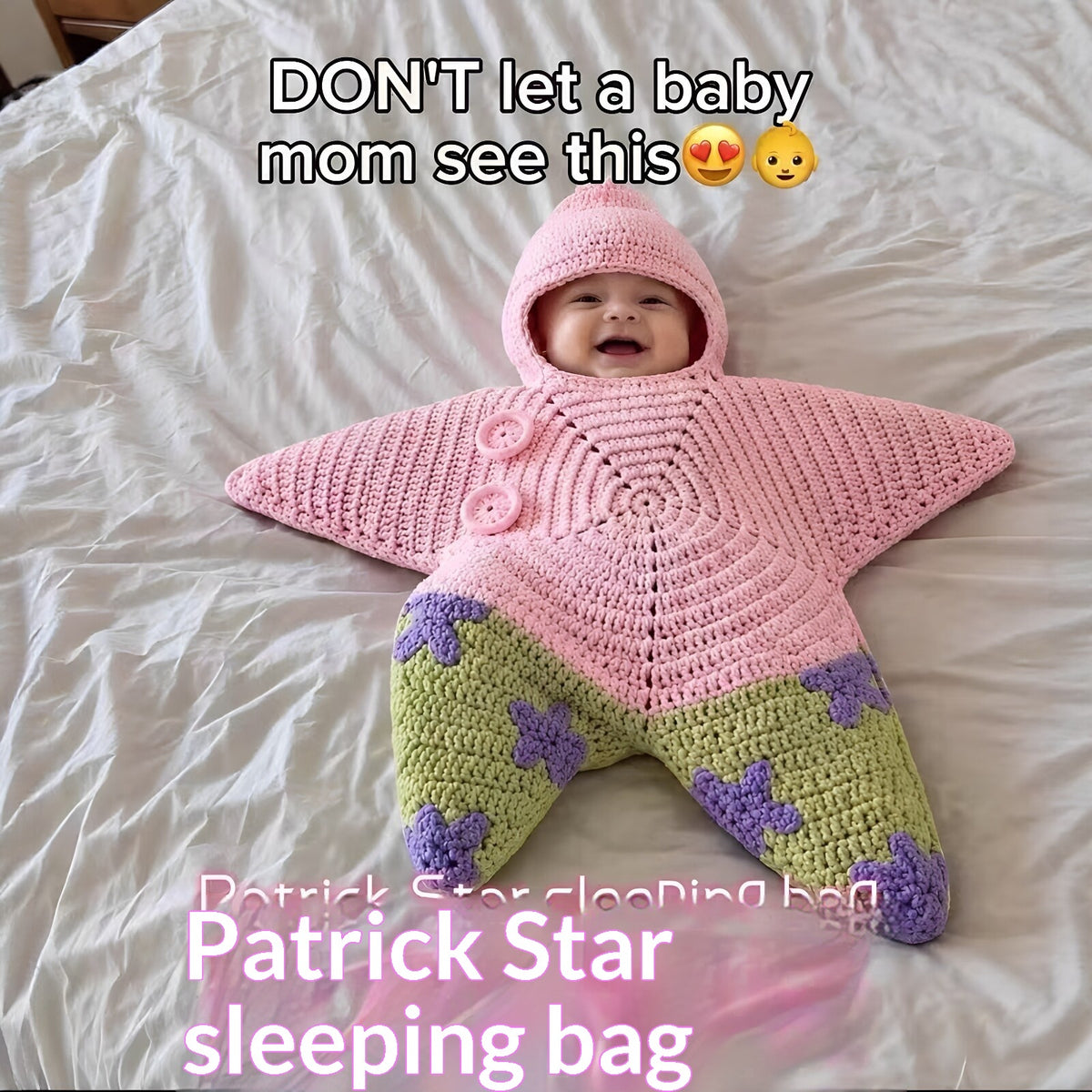 Starfish hooded baby romper, styled on baby