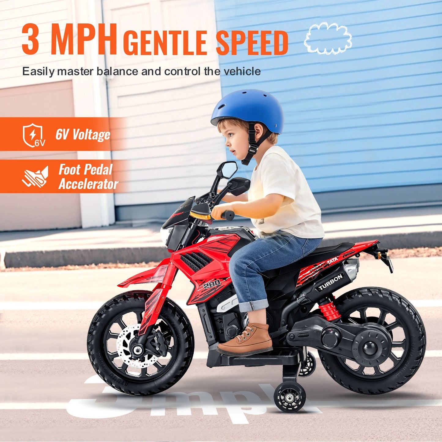 Kids Motorcycle 6V Electric Motorbike With LED