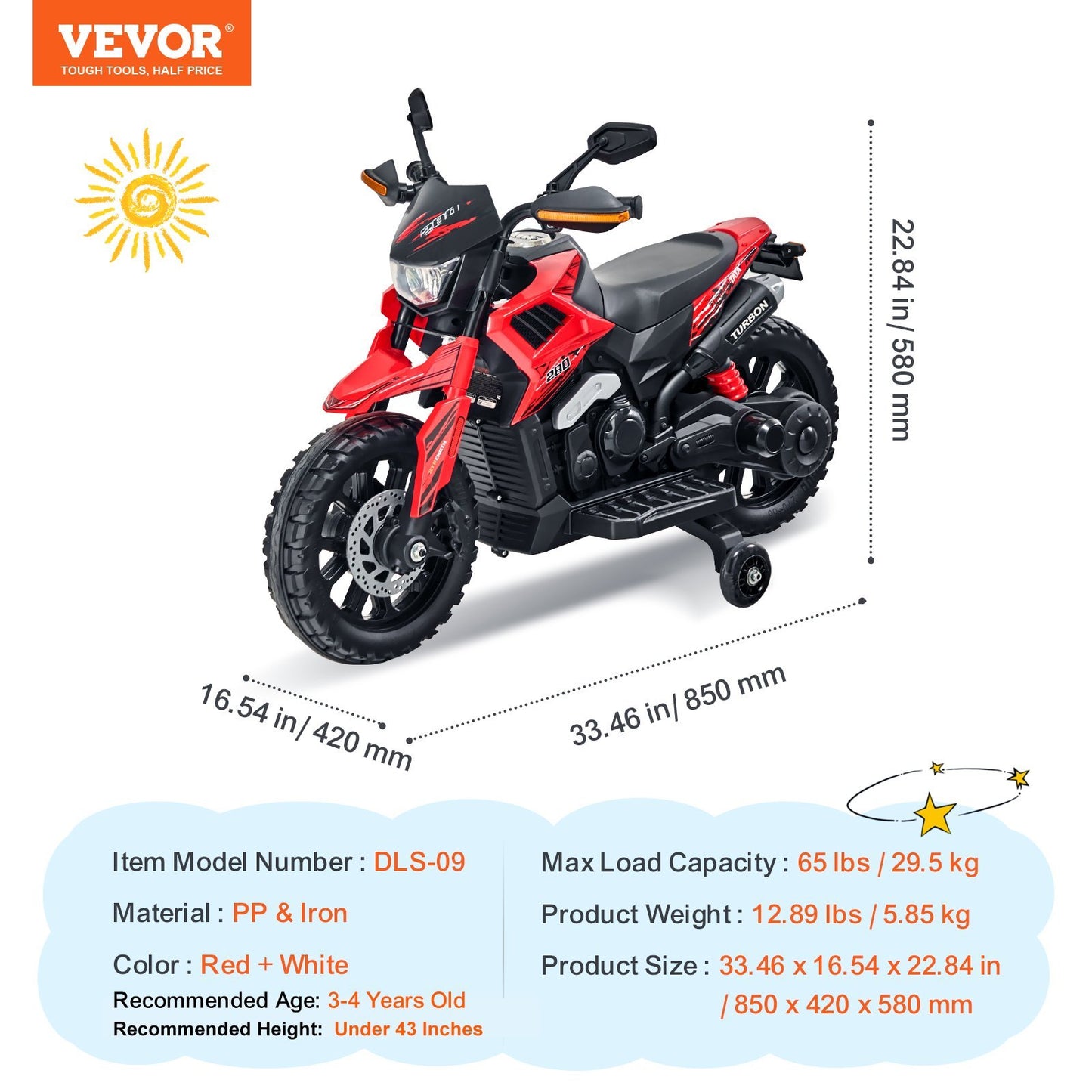 Kids Motorcycle 6V Electric Motorbike With LED