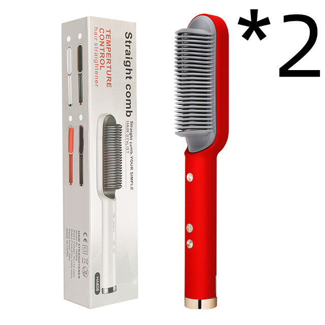 New 2 In 1 Hair Straightener Hot & Electric Hair Brush