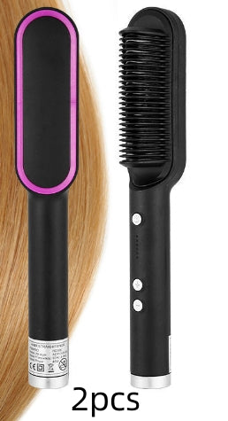 New 2 In 1 Hair Straightener Hot & Electric Hair Brush