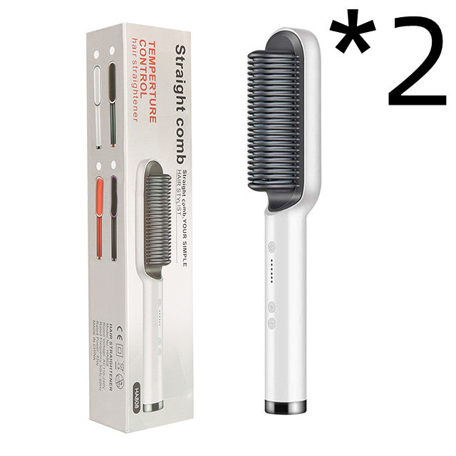 New 2 In 1 Hair Straightener Hot & Electric Hair Brush