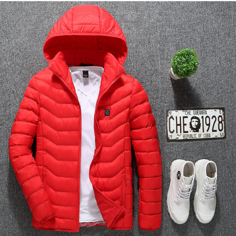 Heated Jacket Coat USB Electric Jacket Cotton Coat Heater Thermal Clothing Heating Vest Men's Clothes Winter