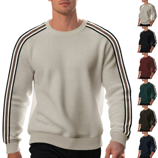 Men's striped round neck sweatshirt in Multiple colors, front view