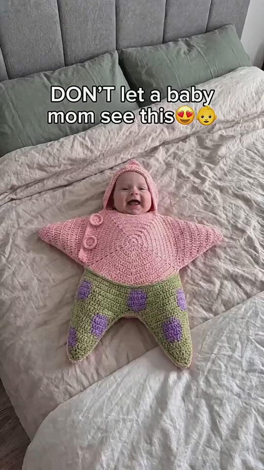 Starfish hooded baby romper, Video